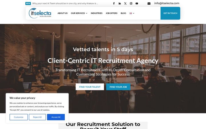 Screenshot of itselecta.com