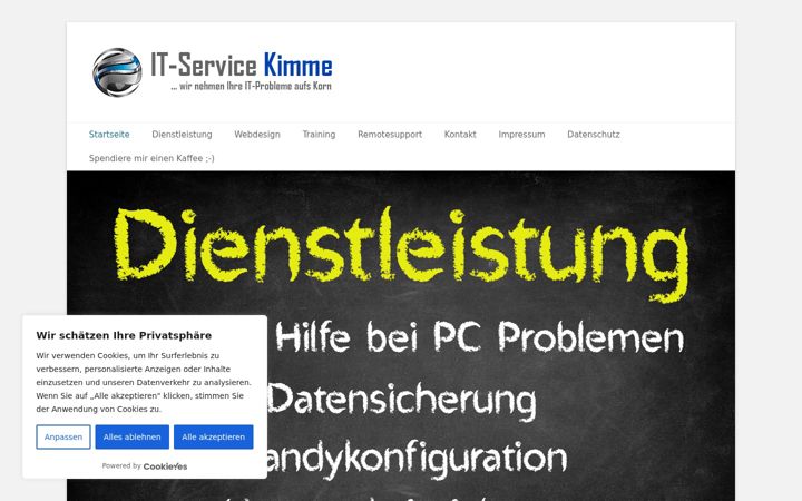 Screenshot of itservice-kimme.de