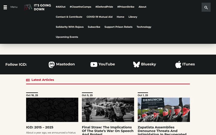Screenshot of itsgoingdown.org