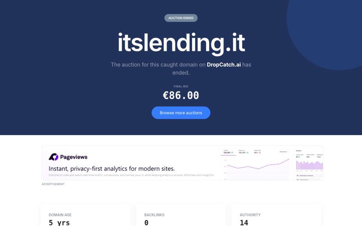 Screenshot of itslending.it