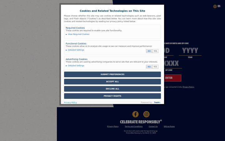 Screenshot of itsmillertimetx.com
