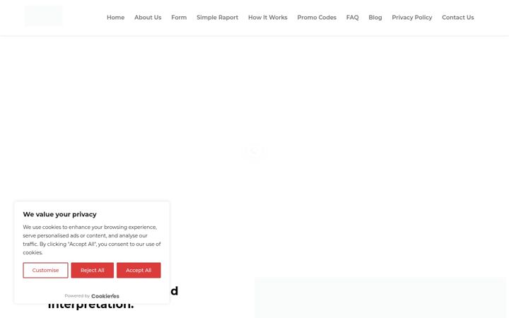 Screenshot of itsmybloodtest.com