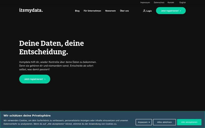 Screenshot of itsmydata.net