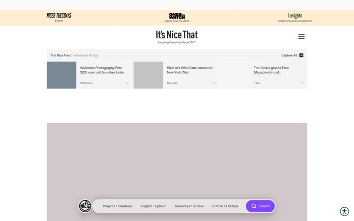 Screenshot van itsnicethat.com