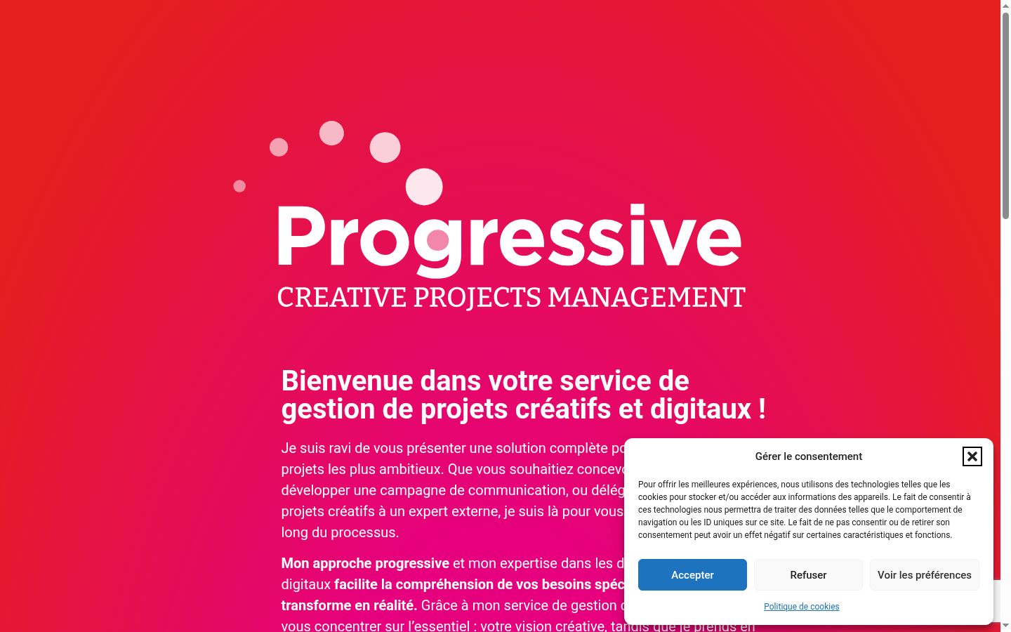 Screenshot del banner di consenso mostrato prima di qualsiasi interazione