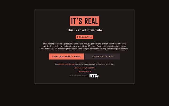 Screenshot of itsrealamateurs.com