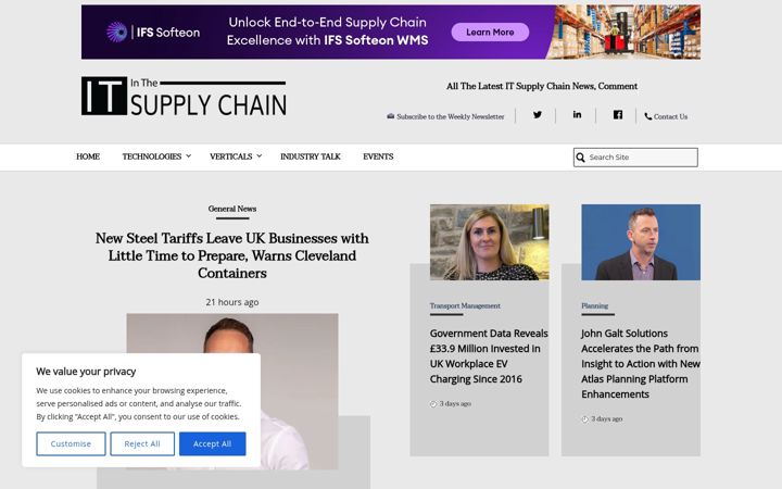 Screenshot of itsupplychain.com