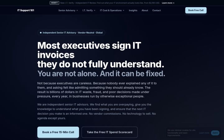 Screenshot of itsupport101.com