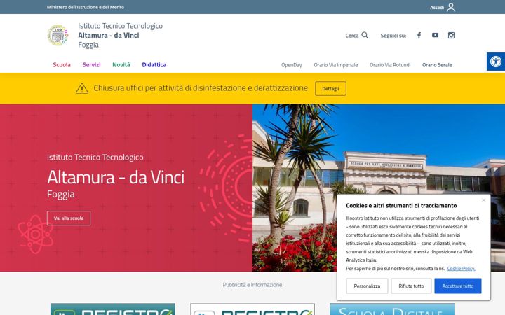 Screenshot of ittaltamuradavinci.edu.it