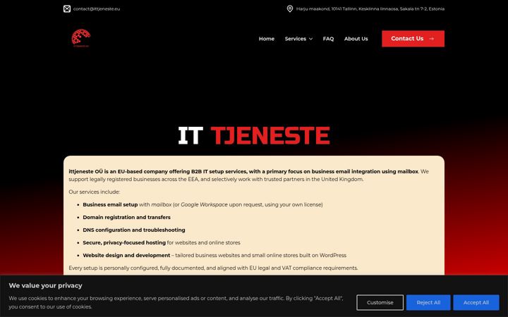 Screenshot of ittjeneste.eu