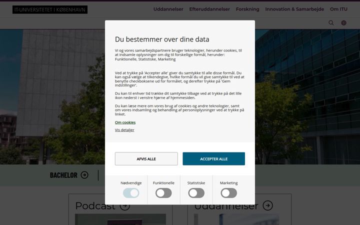 Captură de ecran a itu.dk