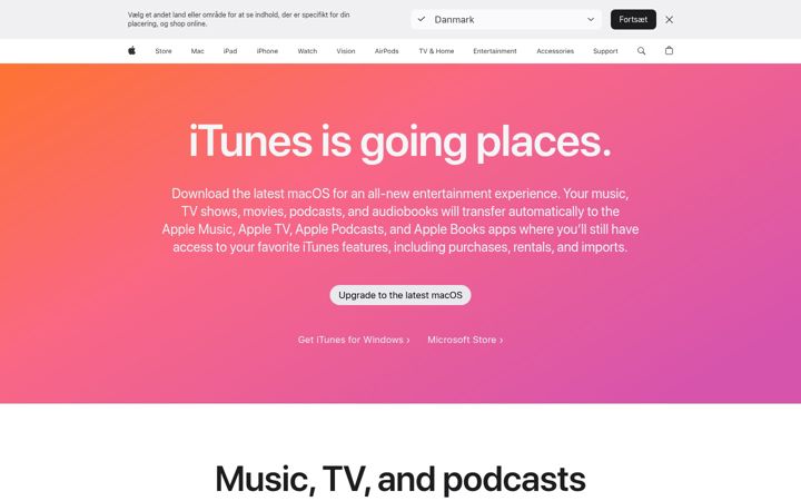 Screenshot ta' itunes.com