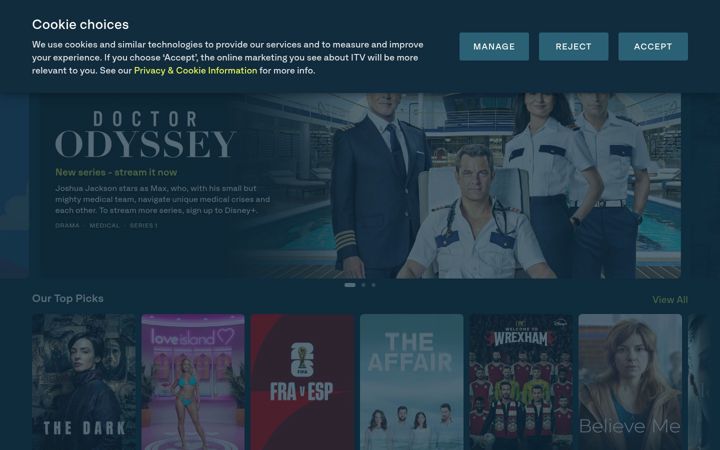 Captura de ecrã de itv.com