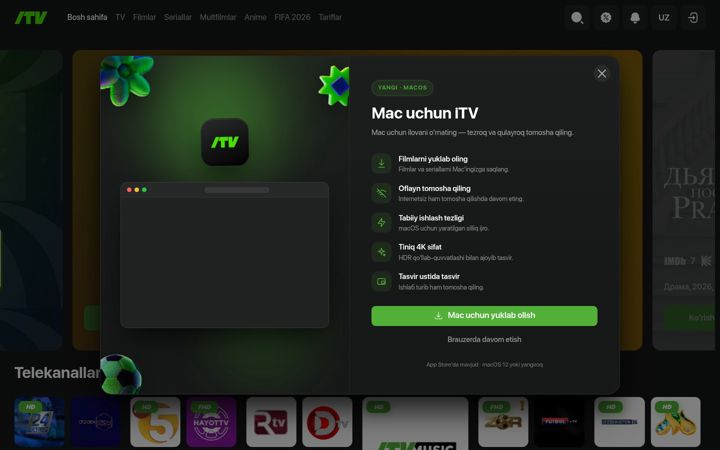 Screenshot of itv.uz