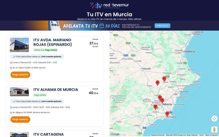 Screenshot ta' itvenmurcia.es