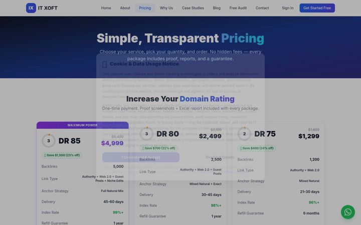 Screenshot of itxoft-affordable-seo-solutions.site
