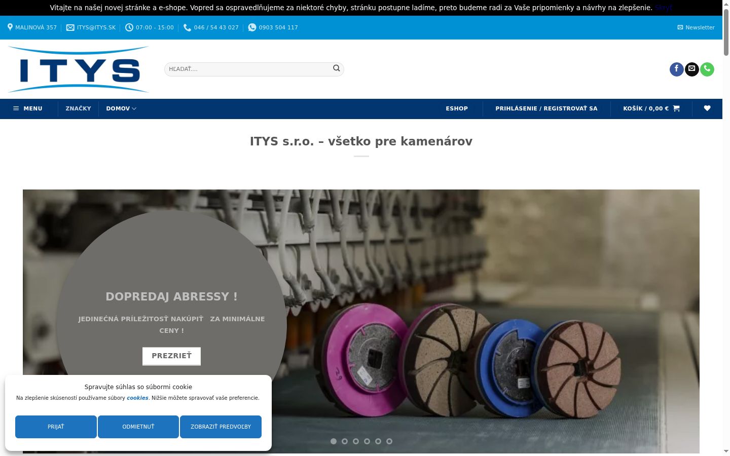 Screenshot del banner di consenso mostrato prima di qualsiasi interazione