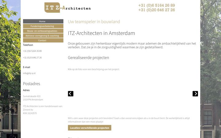 Screenshot of itz-architecten.nl