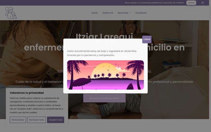 Screenshot of itziarlarequi.com