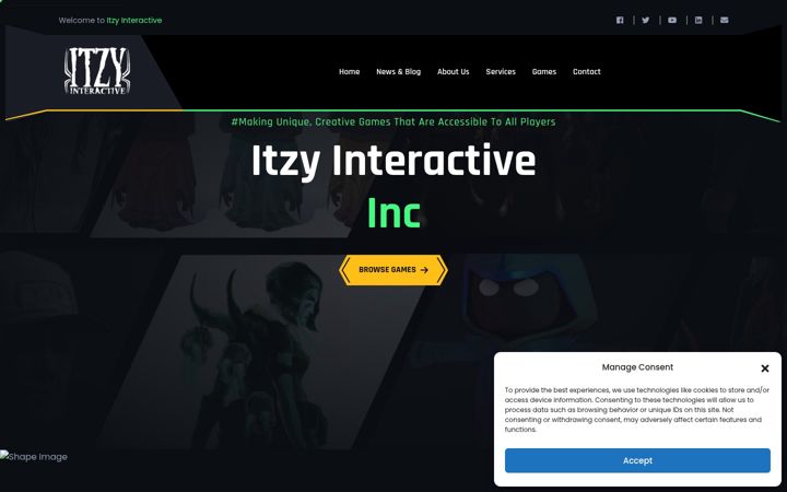 Screenshot of itzyinteractive.com