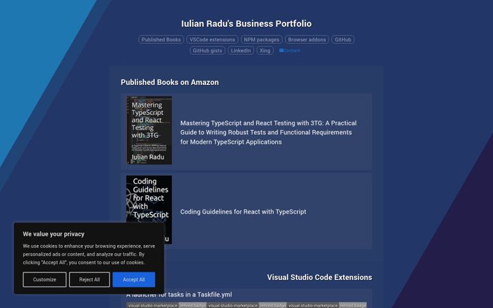 Screenshot of iulian-radu.eu