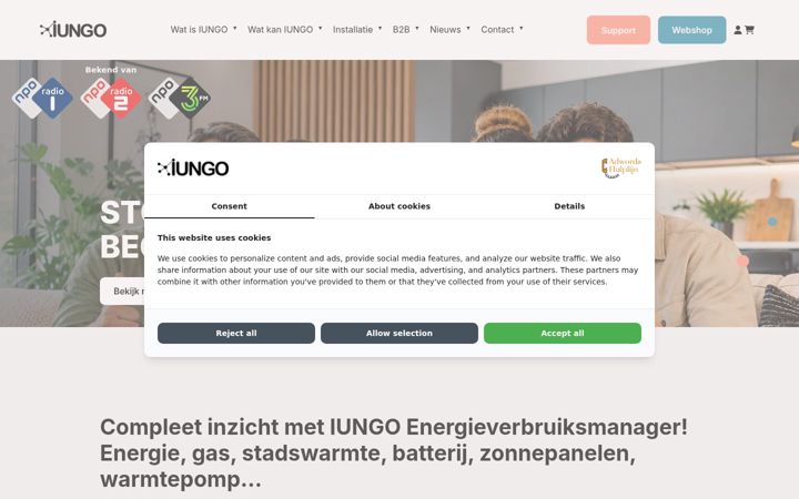 Képernyőkép: iungo-energiemonitor.be