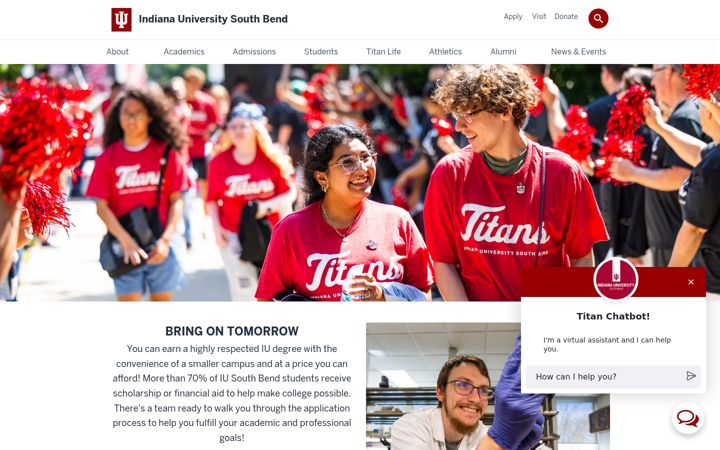 Screenshot of iusb.edu