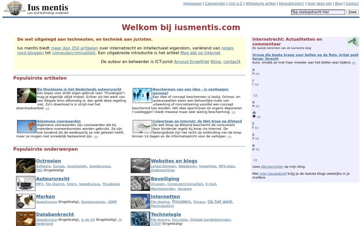 Screenshot of iusmentis.com