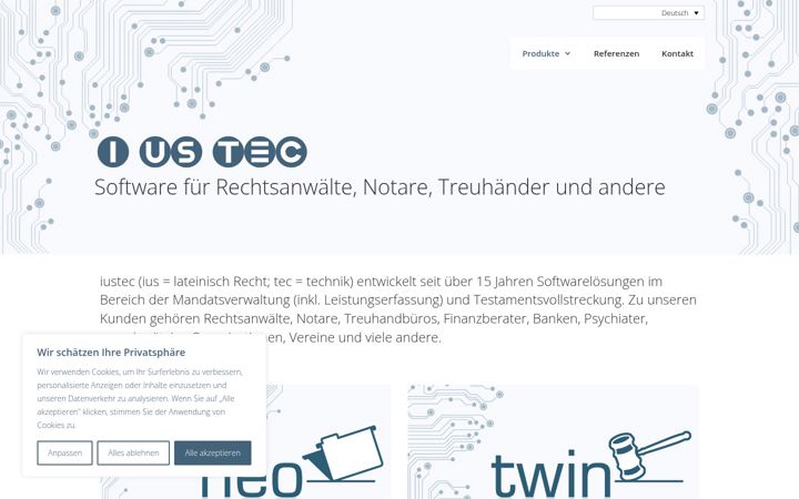 Screenshot of iustec.ch