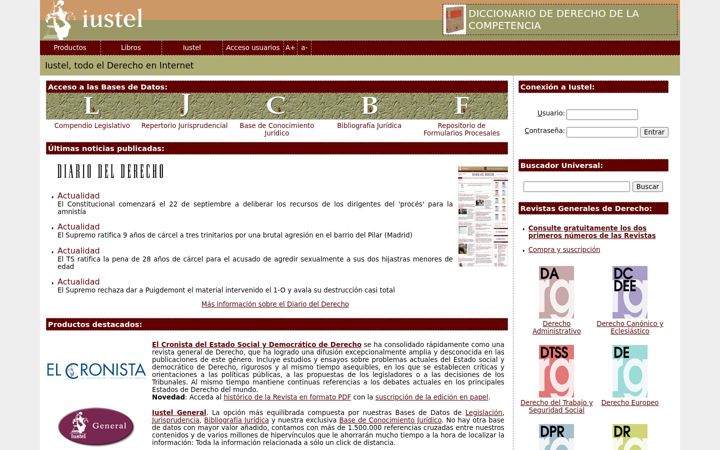 Screenshot of iustel.com