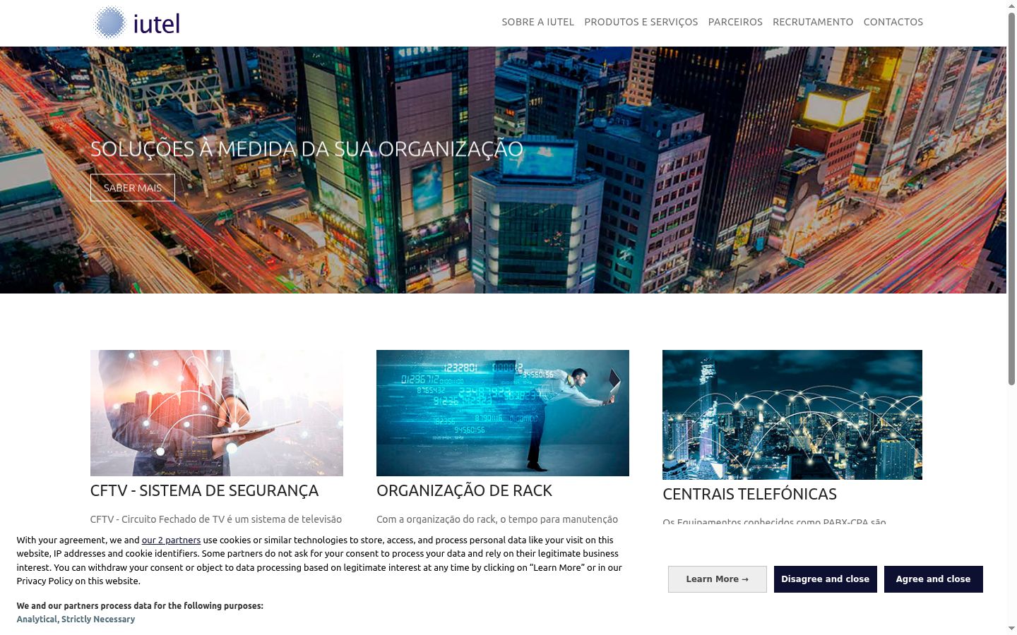 Screenshot del banner di consenso mostrato prima di qualsiasi interazione