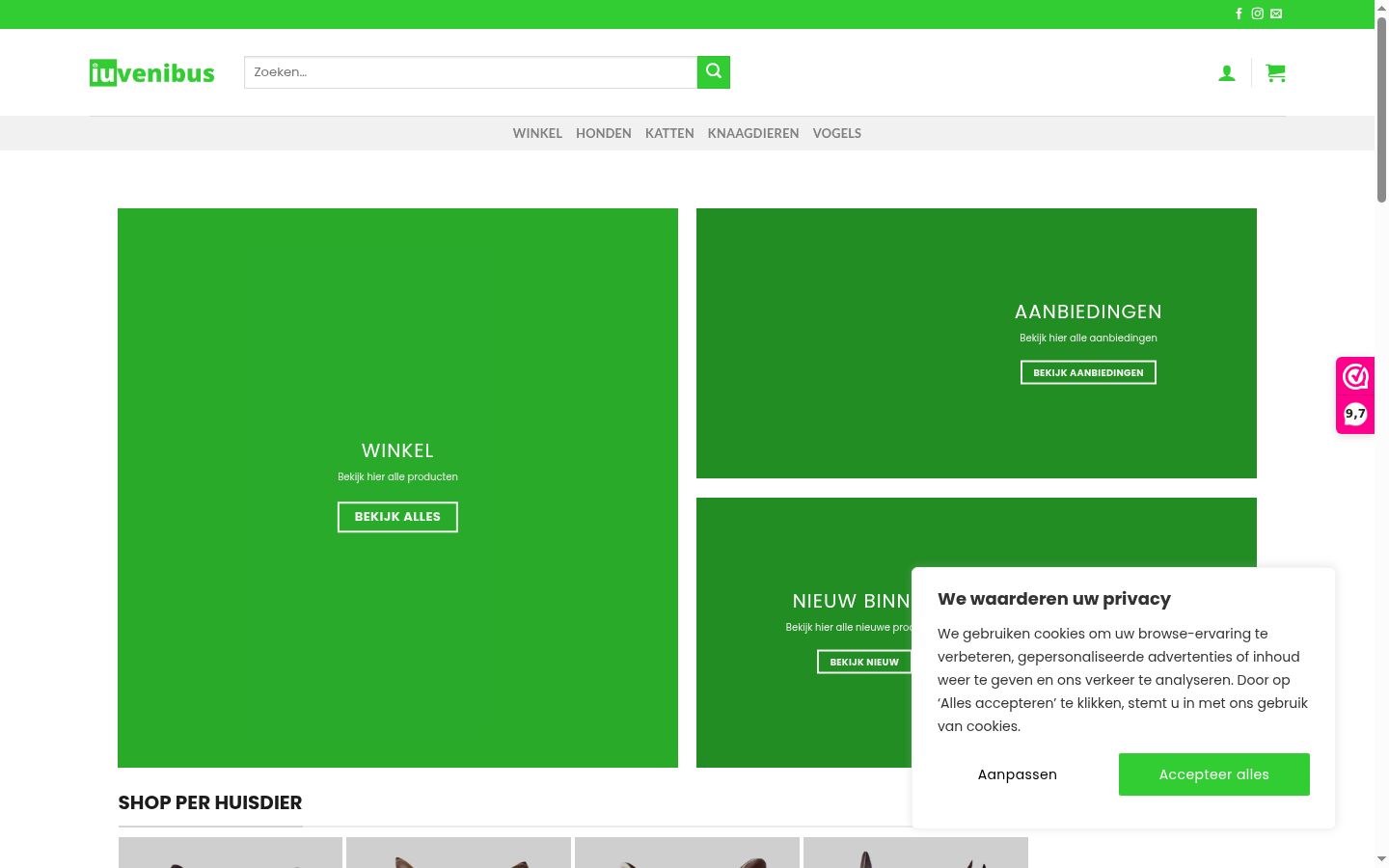 Screenshot del banner di consenso mostrato prima di qualsiasi interazione