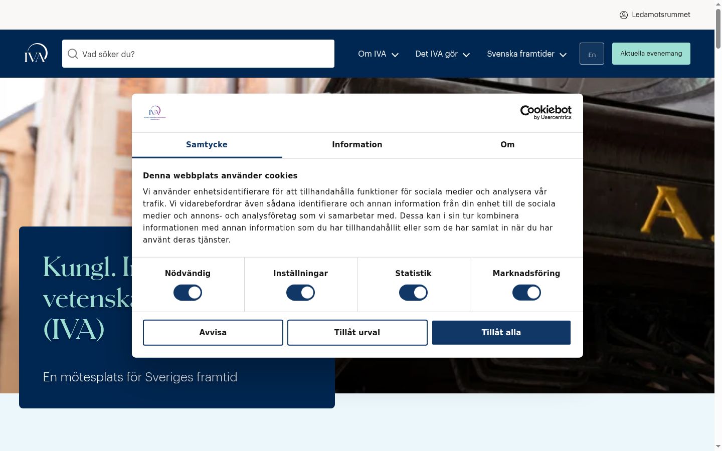 Screenshot of the consent banner shown before any interaction