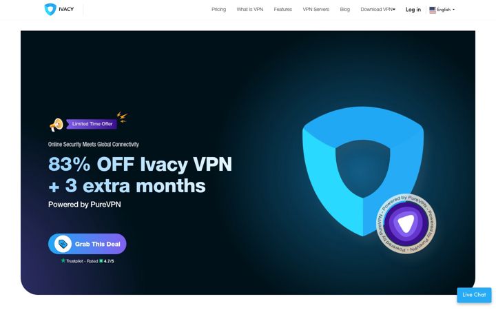 Screenshot of ivacy.com