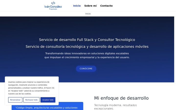 Screenshot of ivangonzalezdeveloper.com