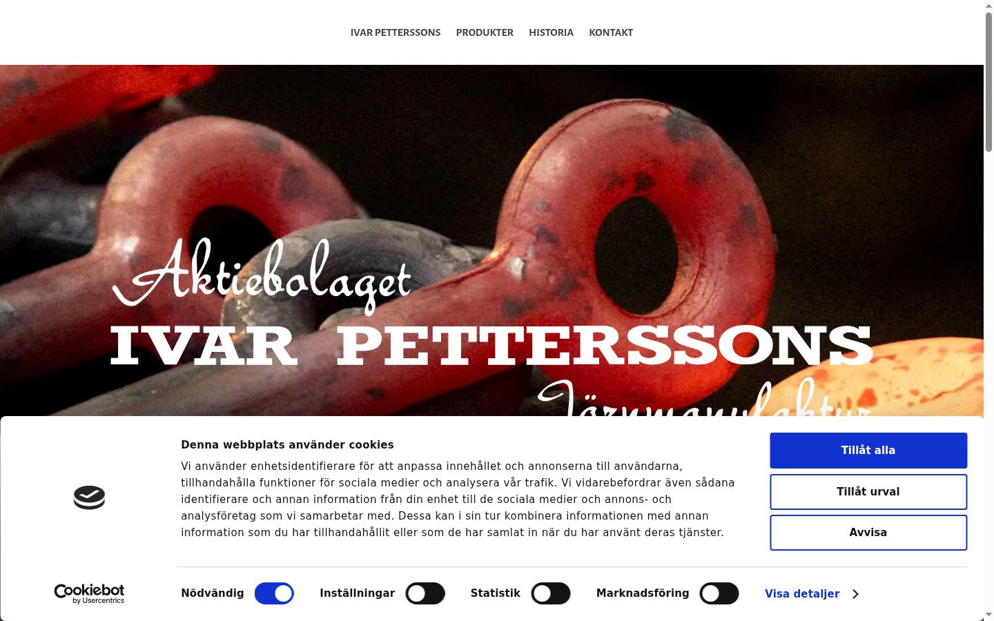 Skærmbillede af samtykkebanneret, som det blev vist før nogen interaktion