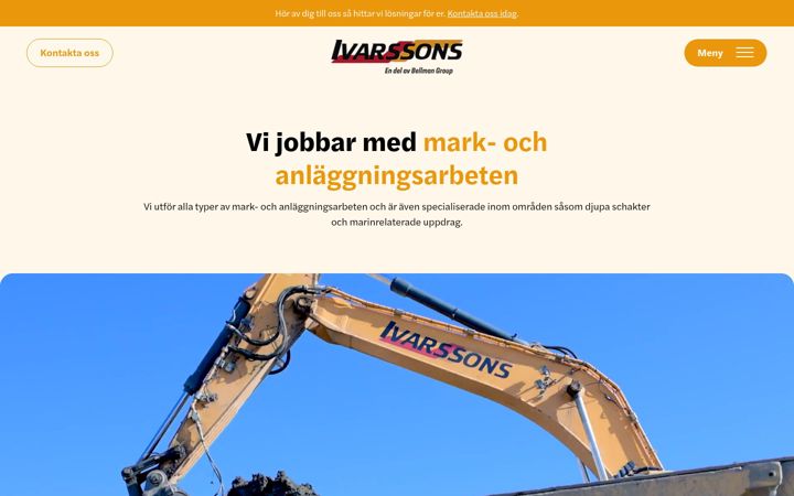 Екранна снимка на ivarssonsentreprenad.se