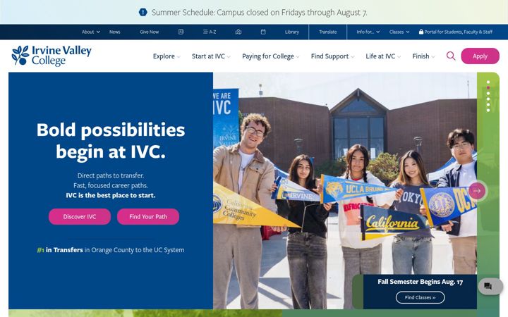 Screenshot of ivc.edu