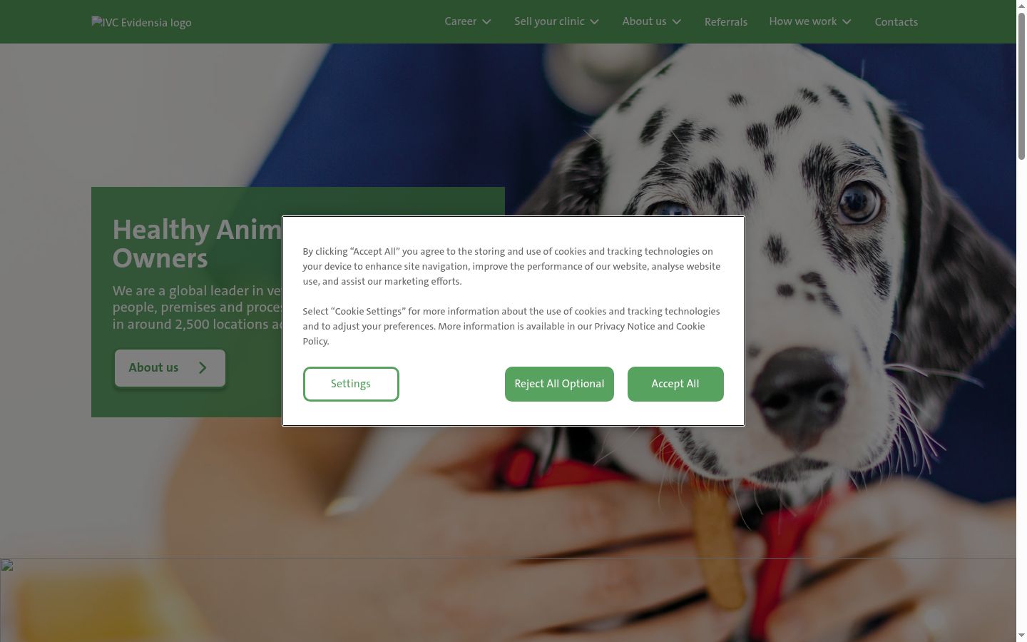 Screenshot van de toestemmingsbanner zoals getoond vóór enige interactie