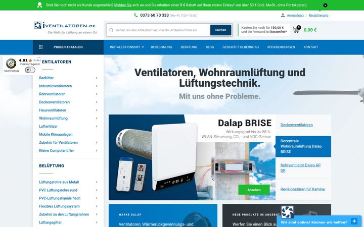 Screenshot of iventilatoren.de