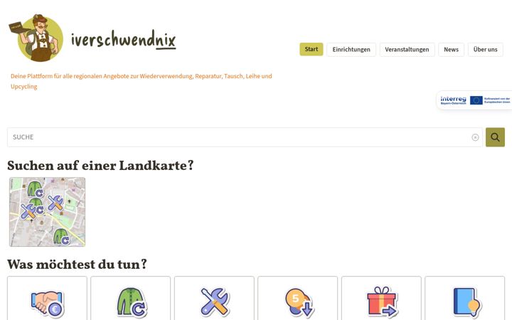 Screenshot of iverschwendnix.eu