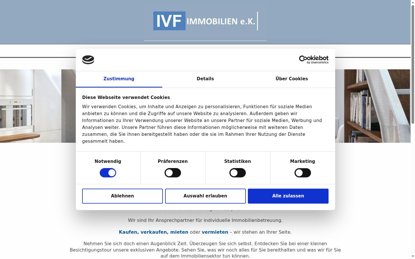 Screenshot of the consent banner shown before any interaction