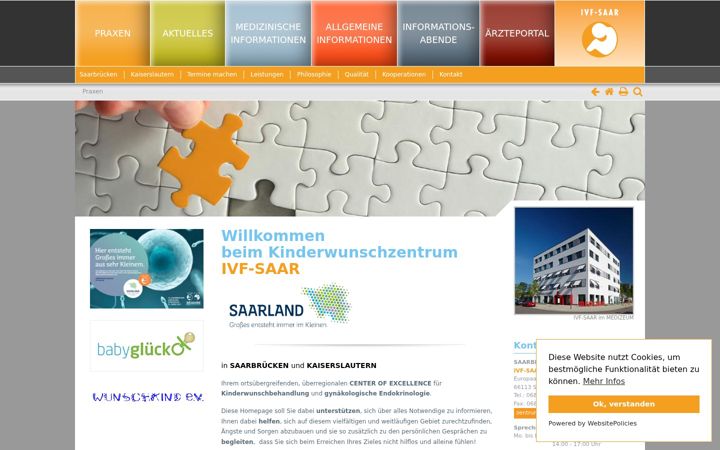 Screenshot of ivf-saar.de