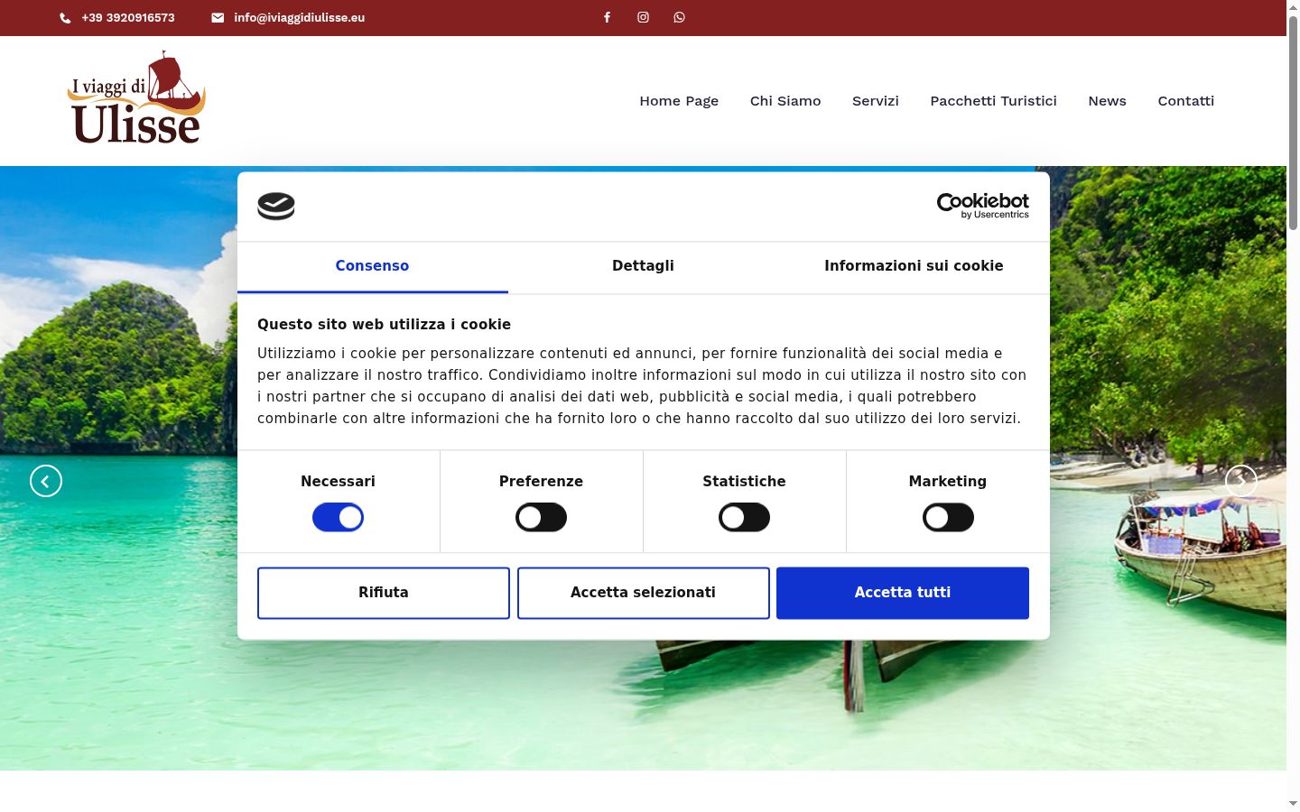 Capture d'écran de la bannière de consentement affichée avant toute interaction