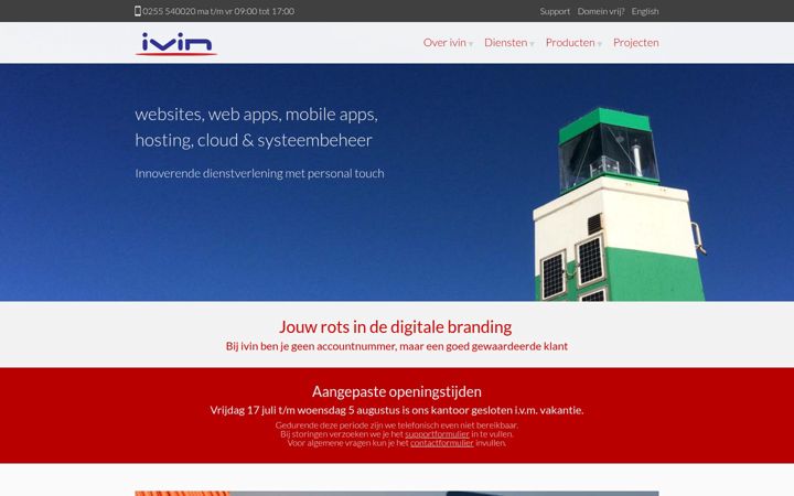 Screenshot van ivin.nl