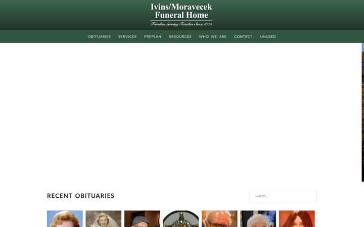 Screenshot of ivinsfuneralhome.com