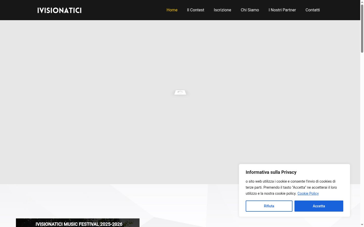 Captura de pantalla del banner de consentimiento mostrado antes de cualquier interacción