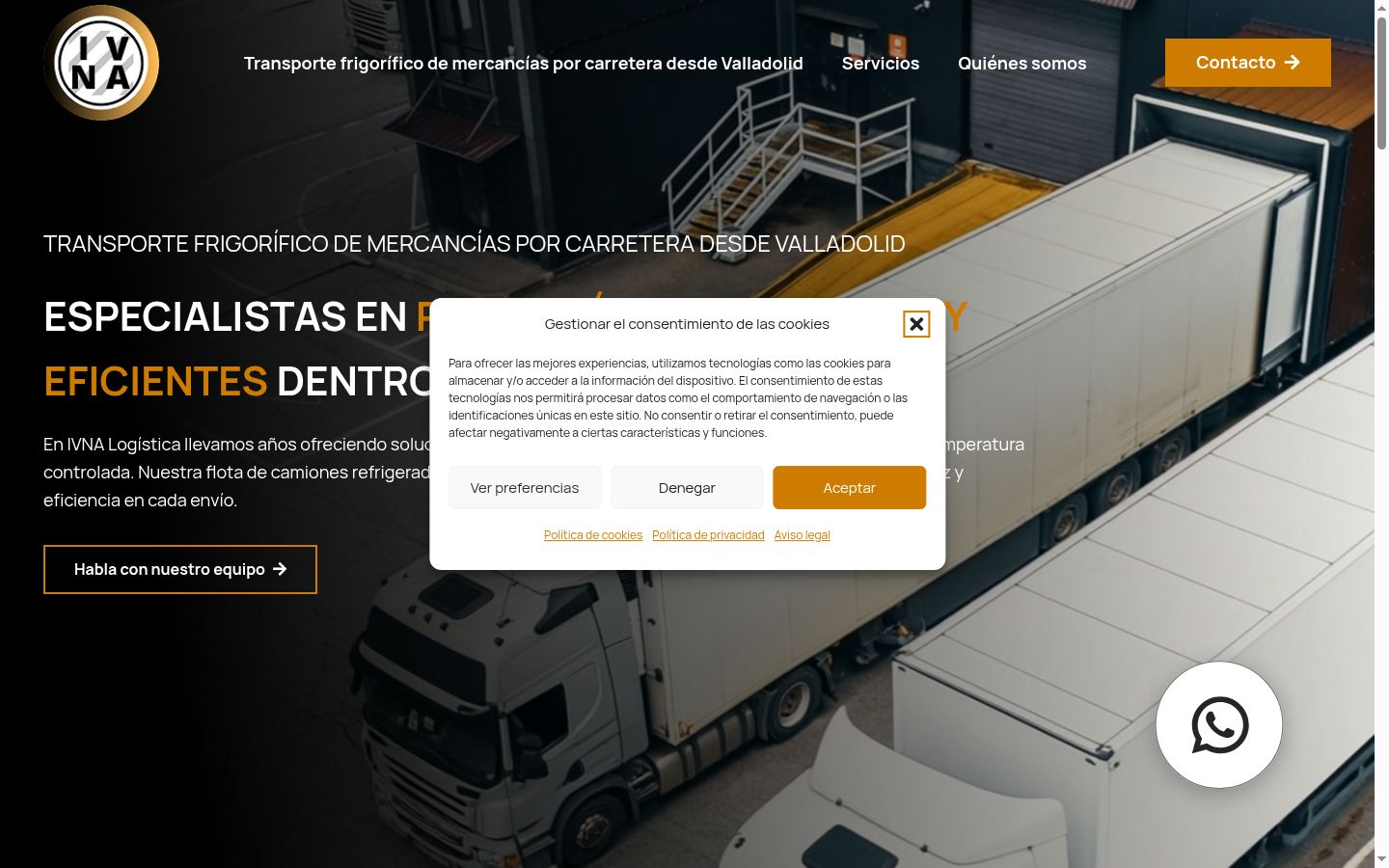 Screenshot del banner di consenso mostrato prima di qualsiasi interazione