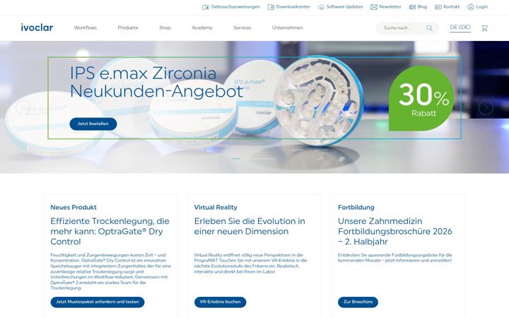 Screenshot of ivoclarvivadent.de