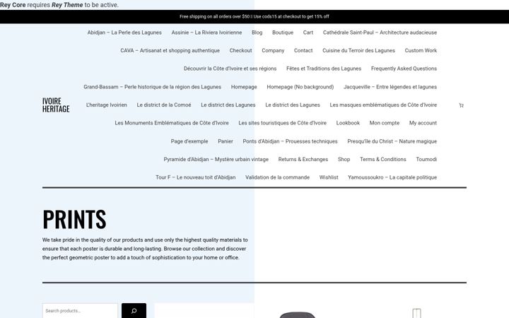 Screenshot of ivoireheritage.com